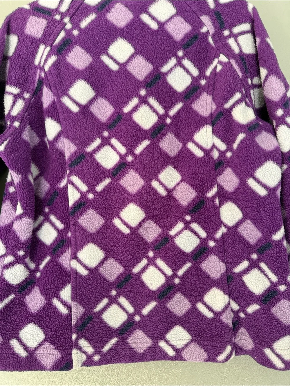 Columbia Girls Geometric Purple Patterned Full Zip Fleece Jacket Size 6